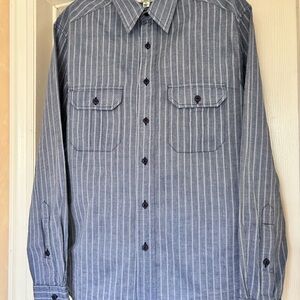 Classic Blue-Gray Striped Button-Down Shirt